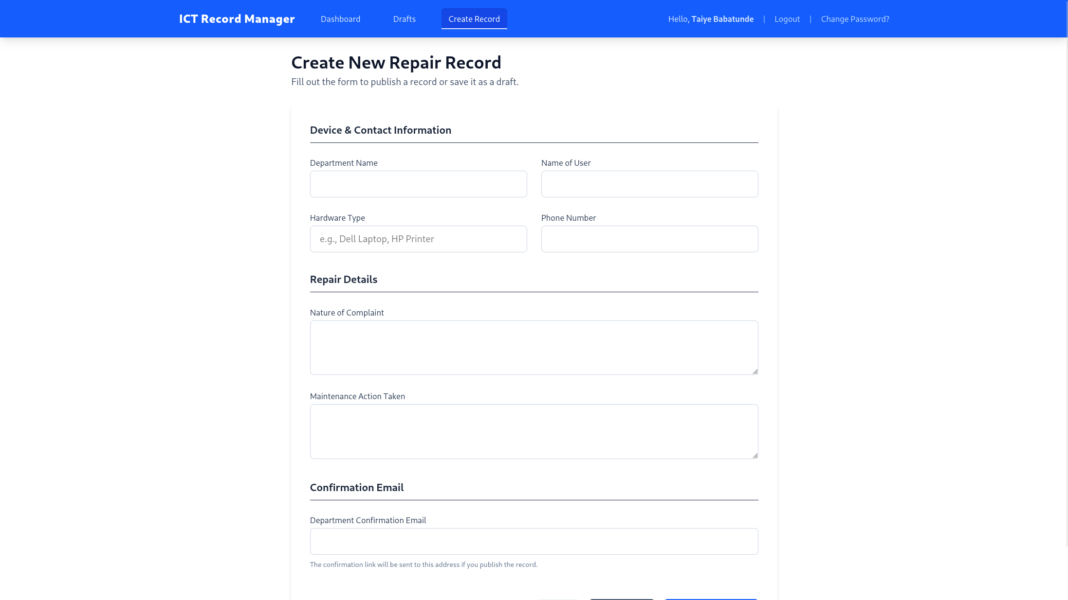 ICT Record Management System